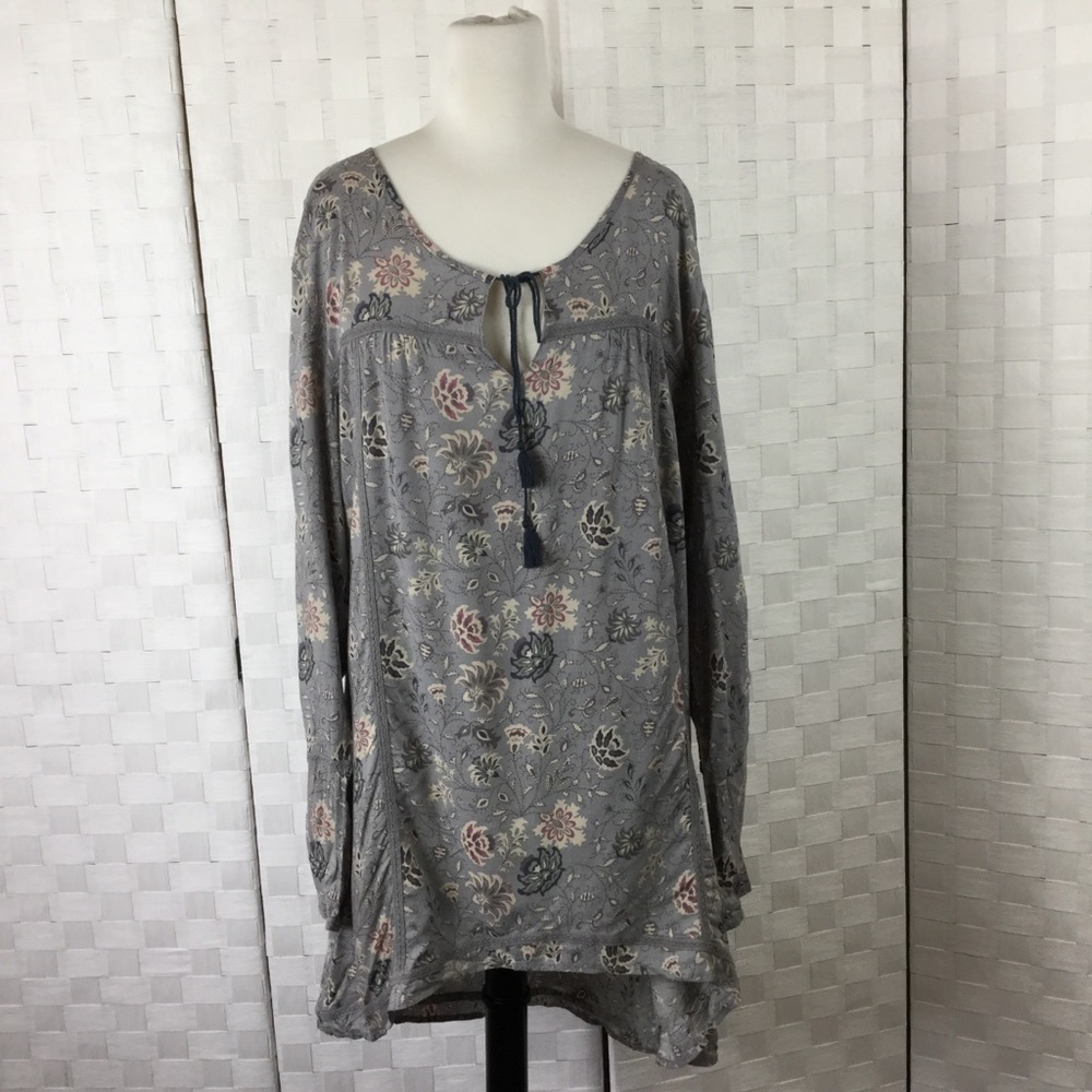 North River‎ Outfitters Boho Tunic top, L, Gray